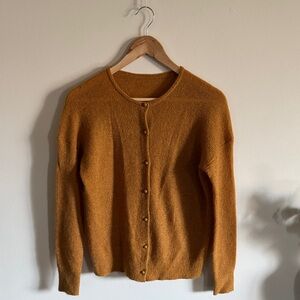Babaton Lightweight Button-Front Cardigan in Mustard